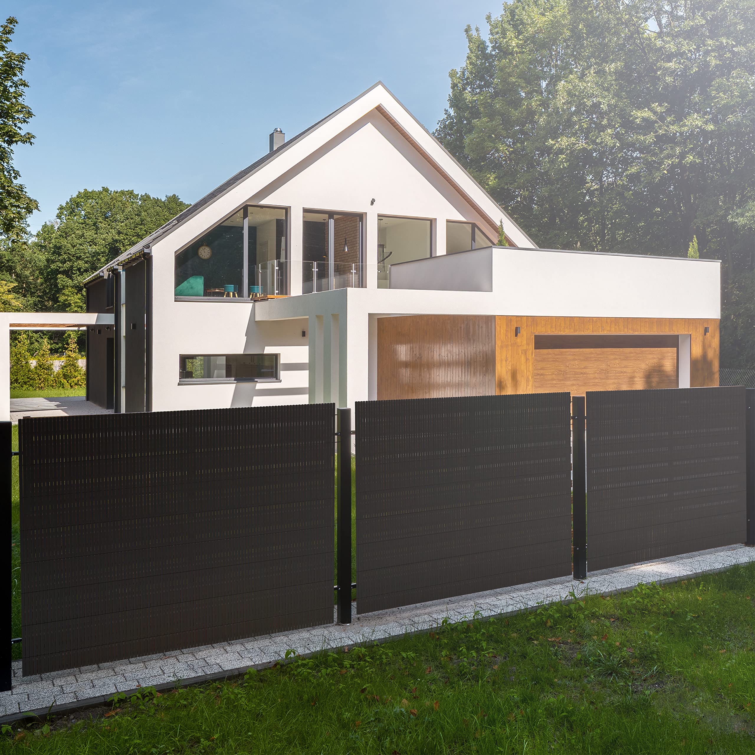 KESSER Pare-Vue PVC Clôture Revêtement Balcon Paravent Lames renforcées résistantes intempéries 80 x 300 cm