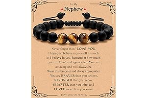 Thoughtful Gift from Aunt to Nephew: Engraved Tiger Eye Bracelet