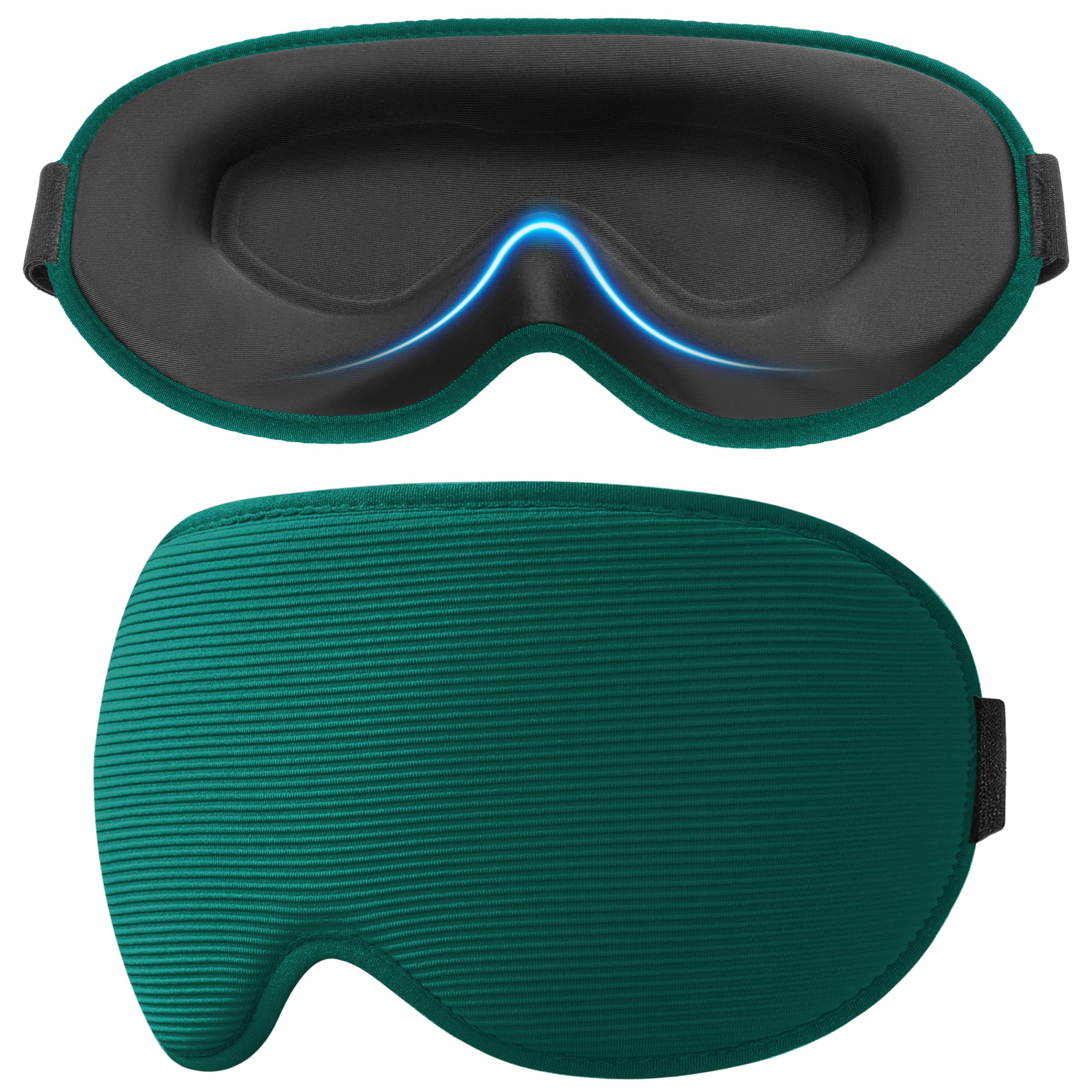 Umisleep Slaapmasker voor zijslapers, 3D oogkassen en verstelbare elastische hoofdband, lichtgevoelig en ademend, oogmasker voor mannen en vrouwen, zwart