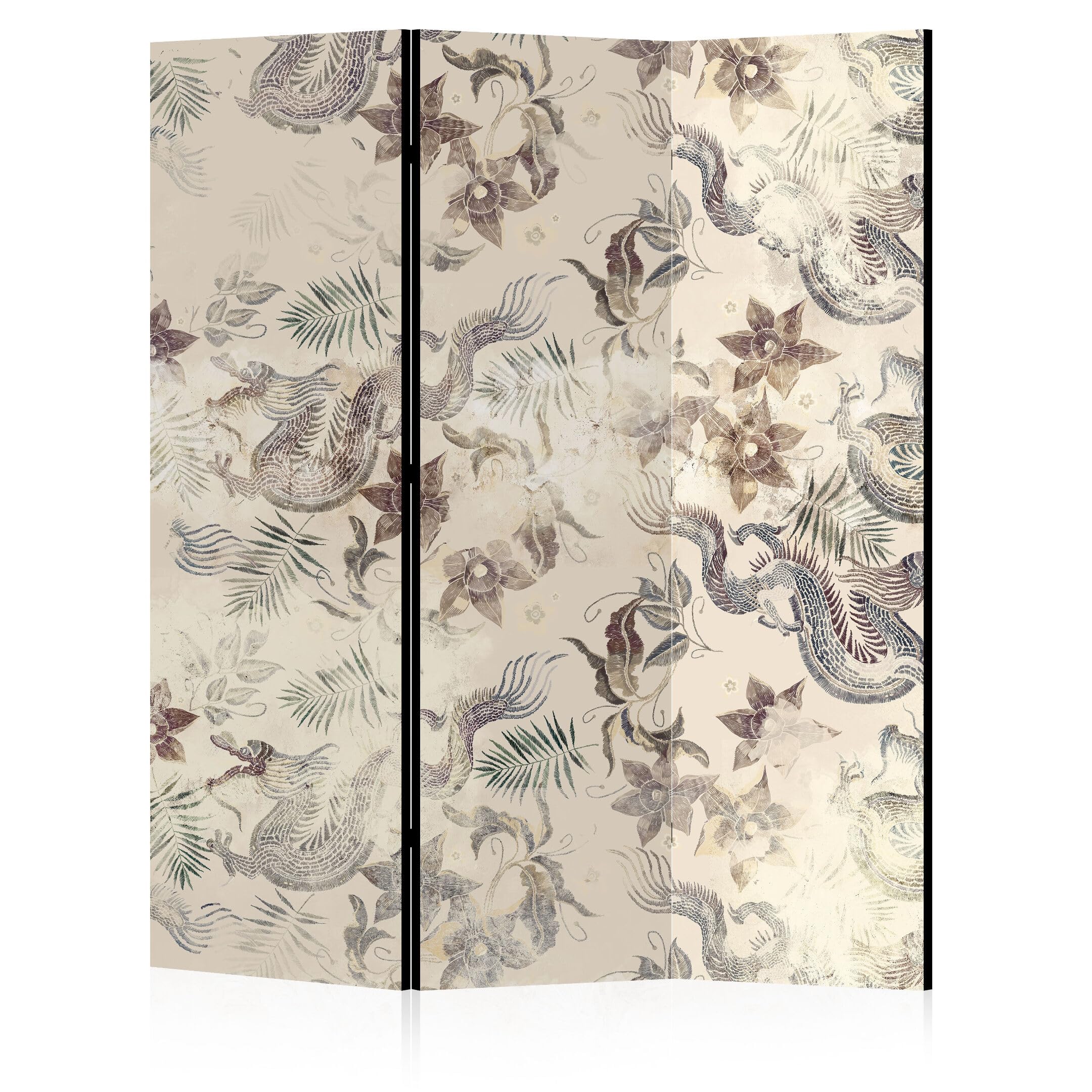 Paravent Intérieur 3 Panneaux Recto - Verso Pliable - Separateur de Pieces - Cloison de Separation de Chambre pour Chambre à Coucher, Salle de séjour - 135x172 cm Japonais