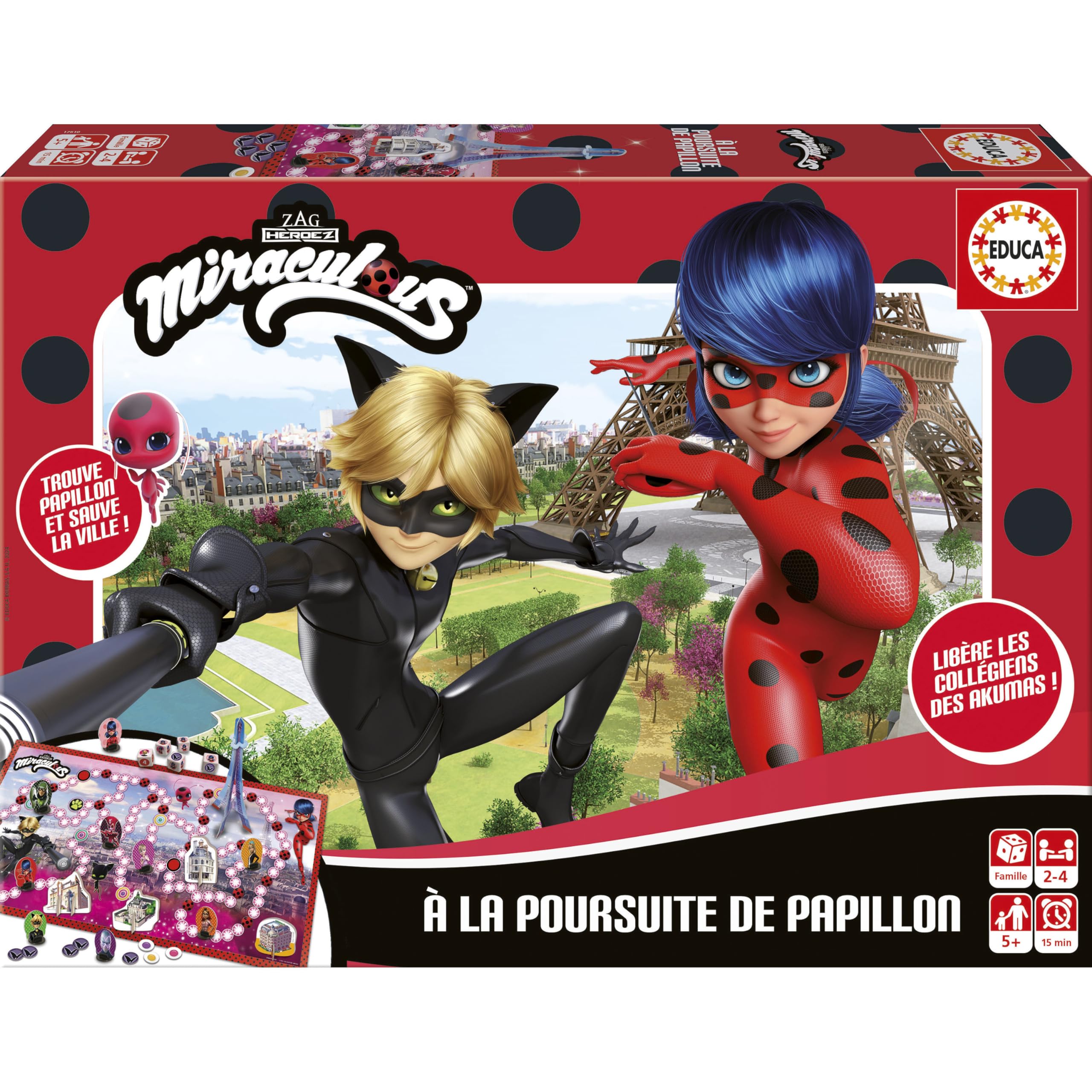 Educa - Miraculous Ladybug. A la Porsuite de Butterfly Board Game Ref. 17610