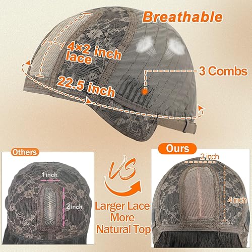 Miniatura 9 de Peluca lacia con flequillo, cabello humano virgen brasileño sin encaje frontal, densidad del 150%, sin pegamento, hecha a máquina, pelucas de