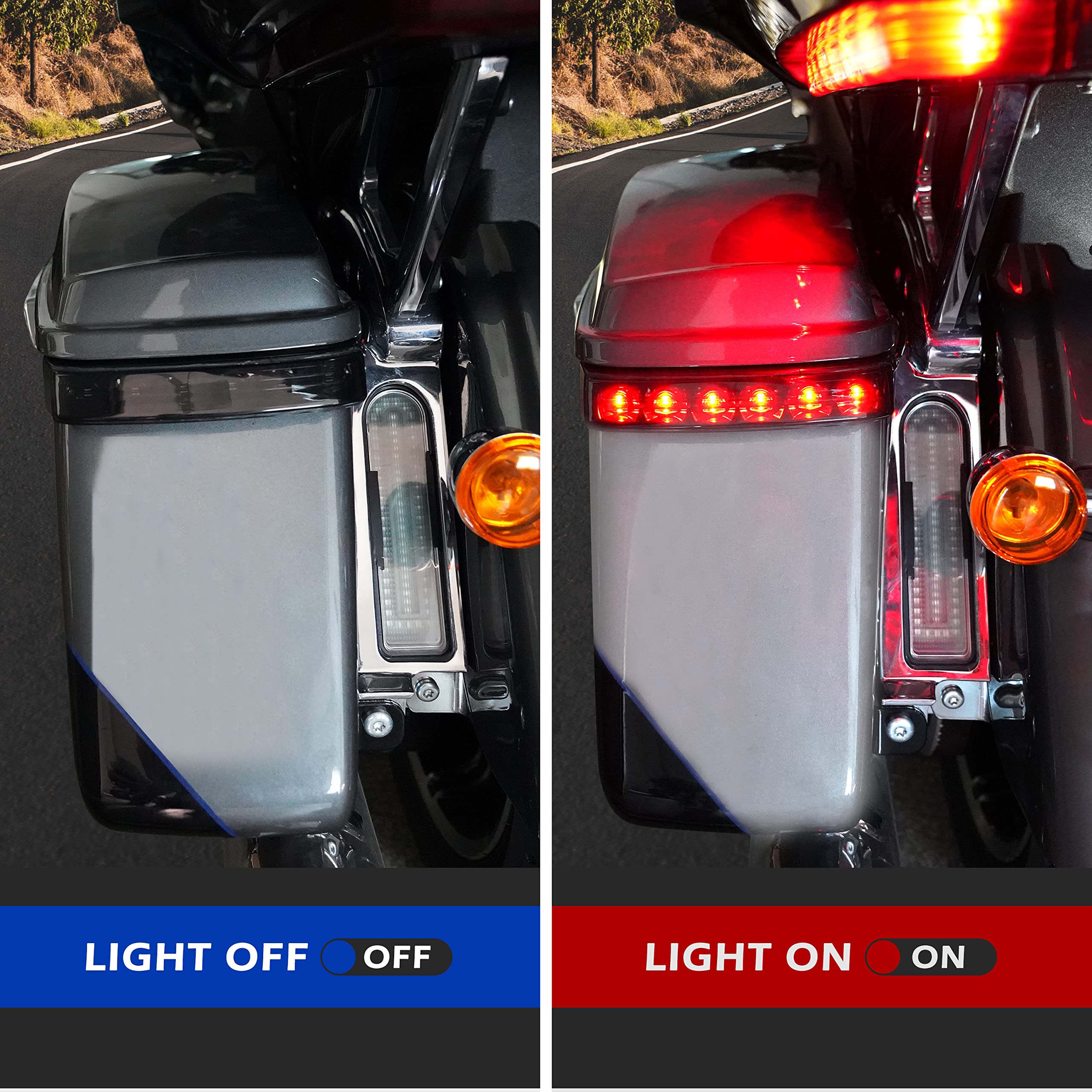 VEISUTOR LED Saddlebag Housing Tail Lights Run Brake Turn Signal Lights Lamps for Harley Touring Street Road Glide CVO Electra Glide Ultra Classic Ultra Limited CVO 2014-2022 (2PCS, Smoked Lens)