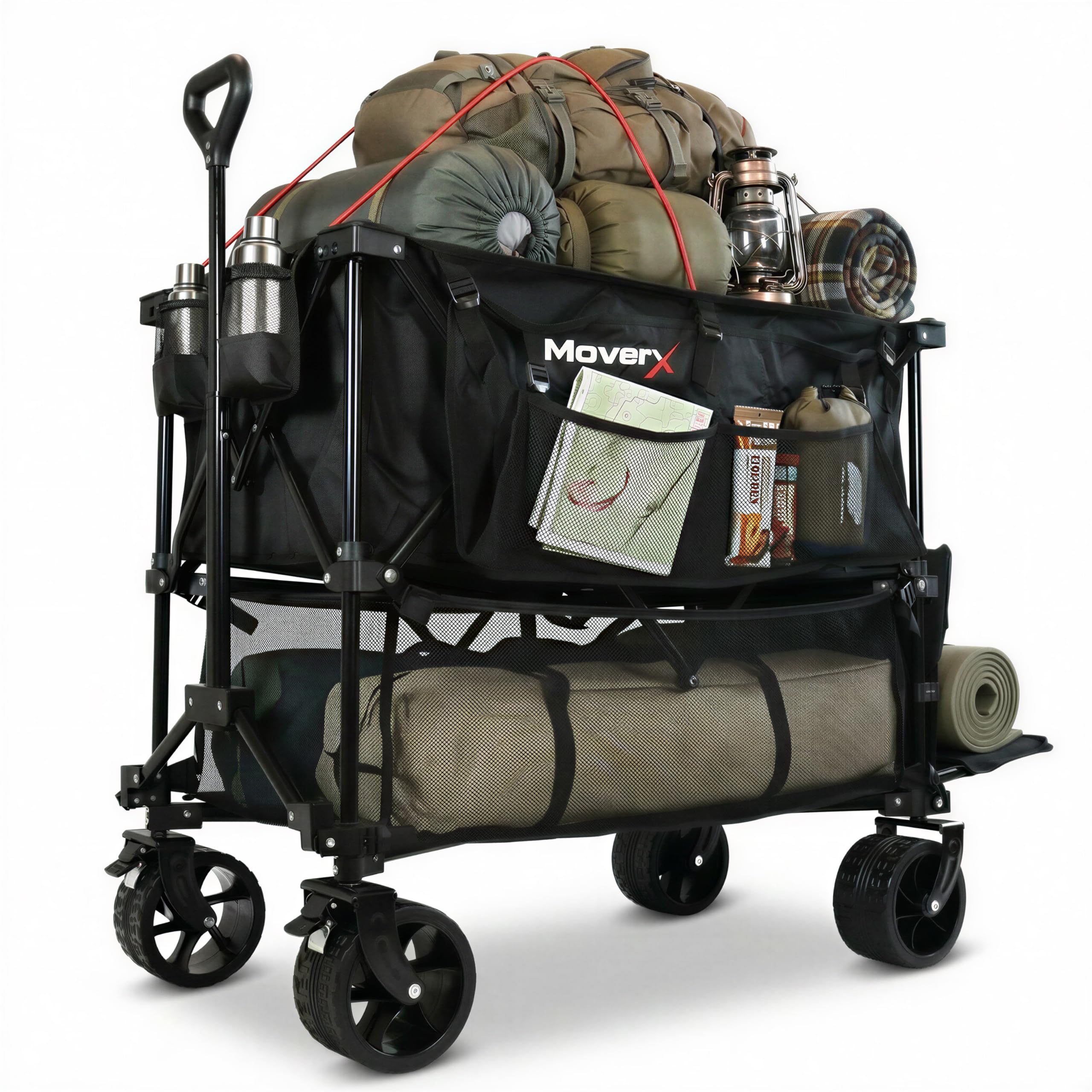 Double Decker Folding Camping Trolley 300L Wagon -