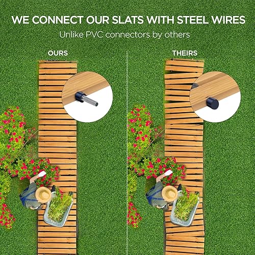 Miniatura 4 de Camino de jardín de madera, camino de jardín, pasarela de madera, camino de jardín con madera resistente a la intemperie protegida contra los rayos