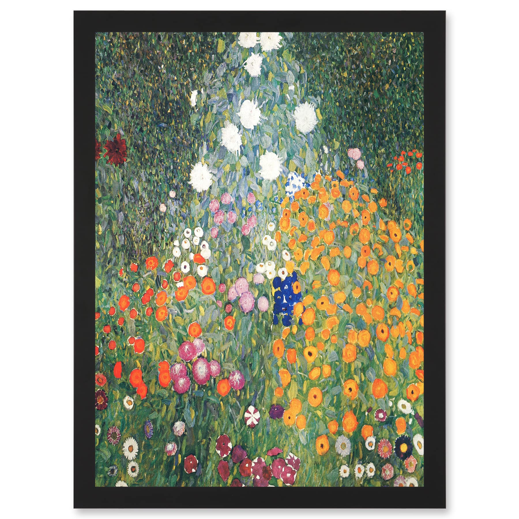 Artery8 Gustav Klimt Flower Garden 1907 Art Nouveau Floral Home Painting A4 Artwork Framed Wall Art Print