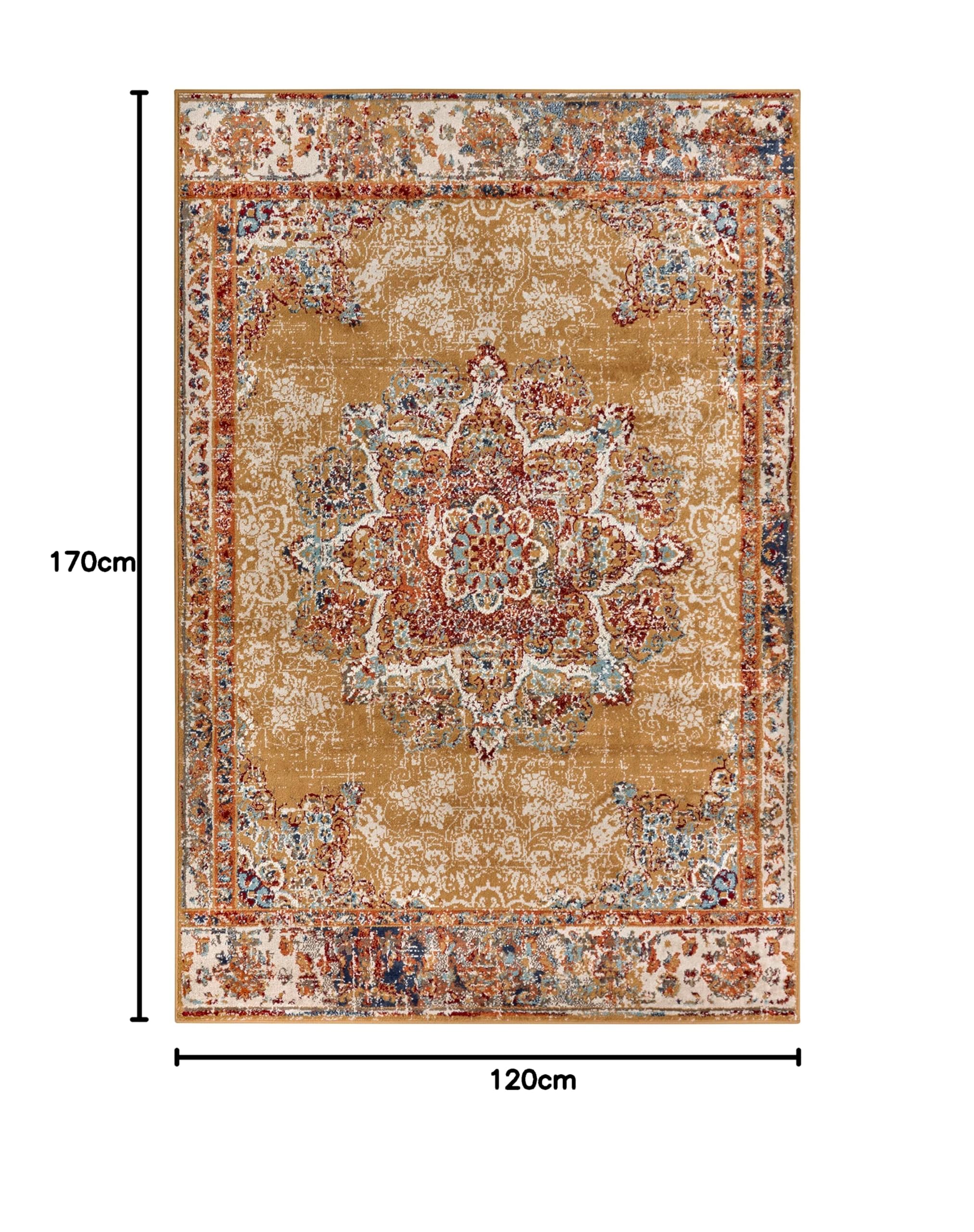 Hanse Home Caracci Oosterse loper, klassiek, dicht geweven met ornamenten en bloemenmotieven, zacht, laagpolig tapijt voor slaapkamer, eetkamer, woonkamer, hal, keuken, blauw, 57 x 90 cm