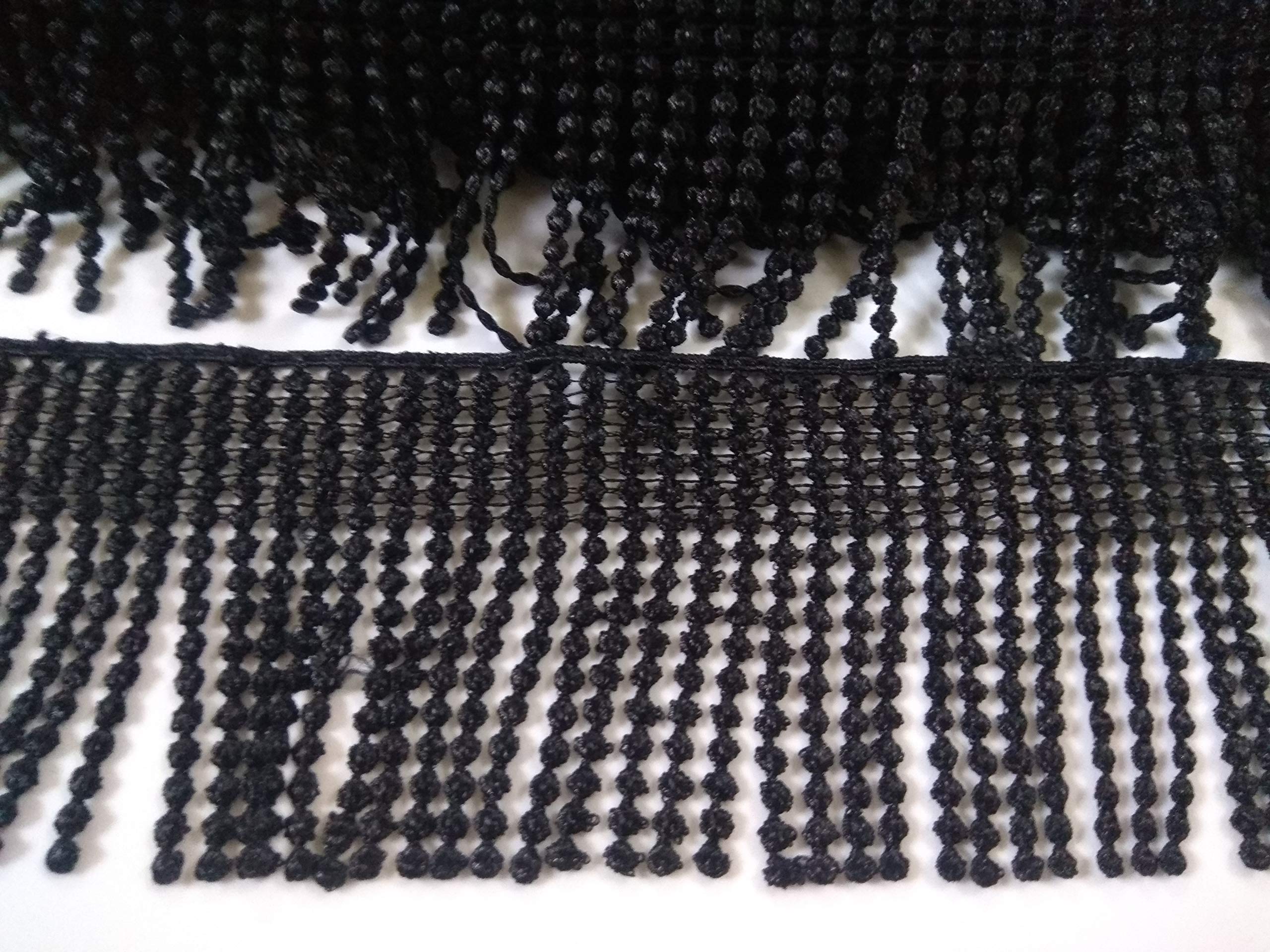 Aarushi Creations Black Crochet Lace 5 inch Wide for Frocks, Dresses, Curtains, Decoration (3 m)