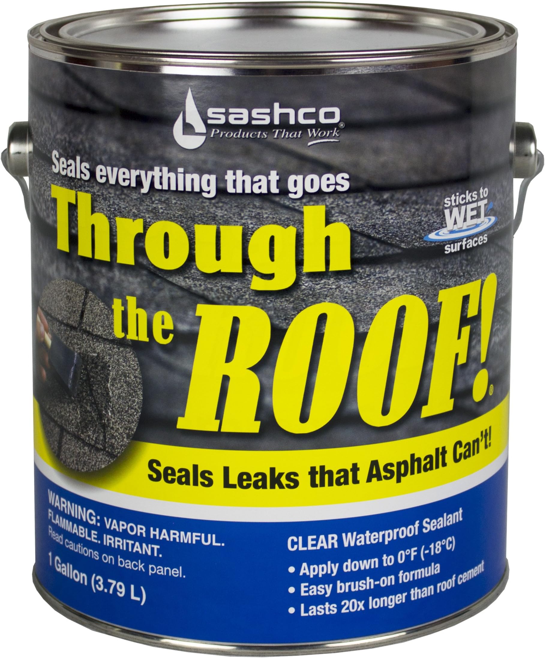 Sashco Through The Roof Sealant, Brush Grade, 1 Gallon Container, Clear (Pack of 1)