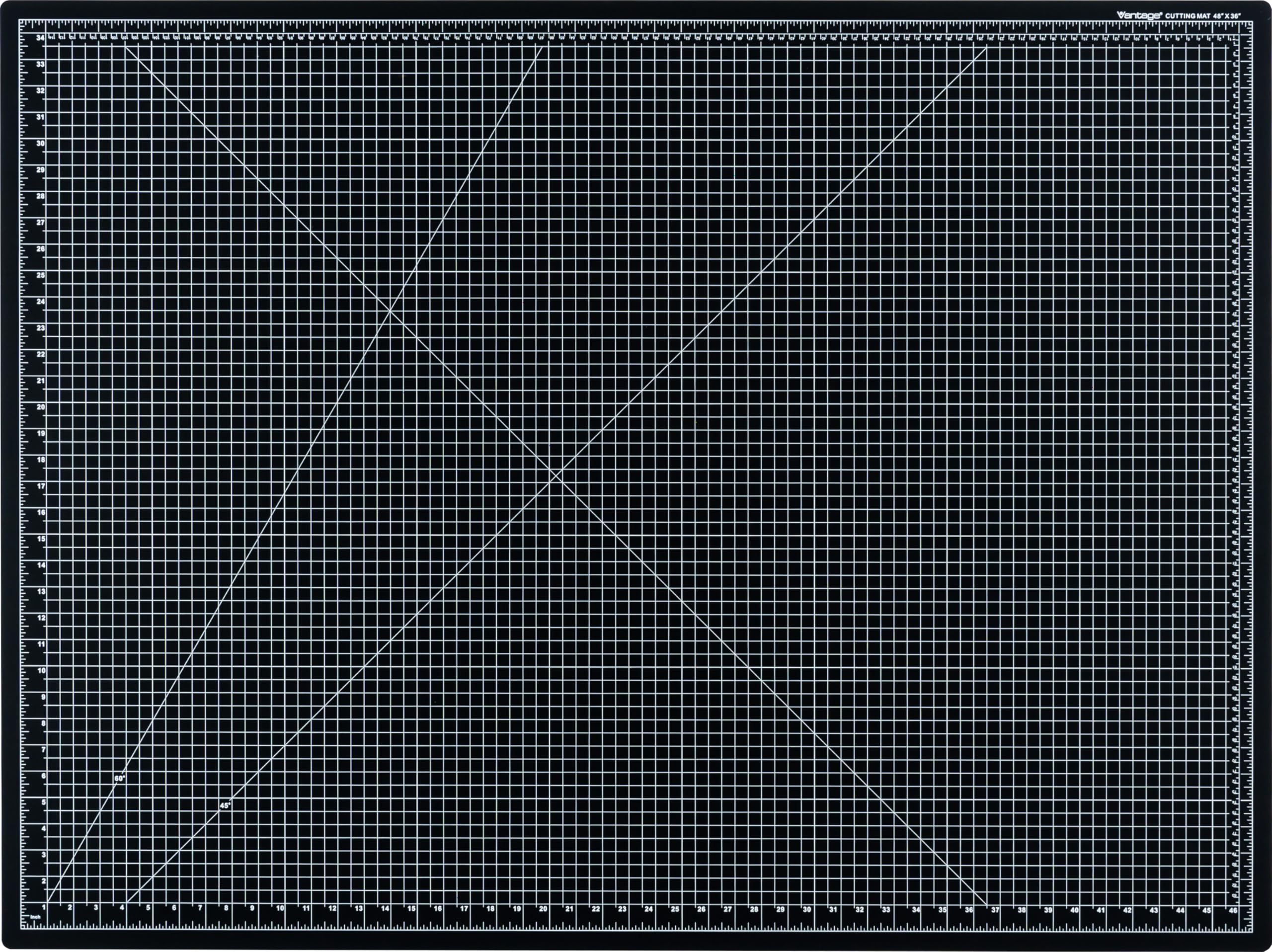 Vantage 10674 Premium Self-Healing Cutting Mat, 36"x48", 1/2" Grid, 5 Layers for Max Healing, Perfect for Crafts & Sewing, Black