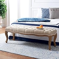 Vista 2 de Safavieh Mercer Collection Randy Banco de lino beige