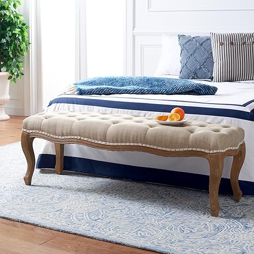 Miniatura 2 de Safavieh Mercer Collection Randy Banco de lino beige Trigo / Crema Natural,Diseño de hongo,Sea Mist,https://www.amazon.com/dp/undefined