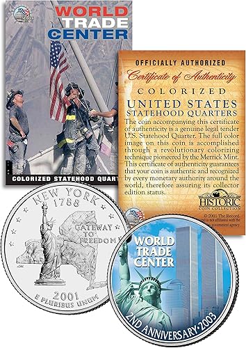 CENTRO MUNDIAL DE COMERCIO 2º Aniversario 9/11 Cuarto del Estado de Nueva York Moneda de los Estados Unidos W