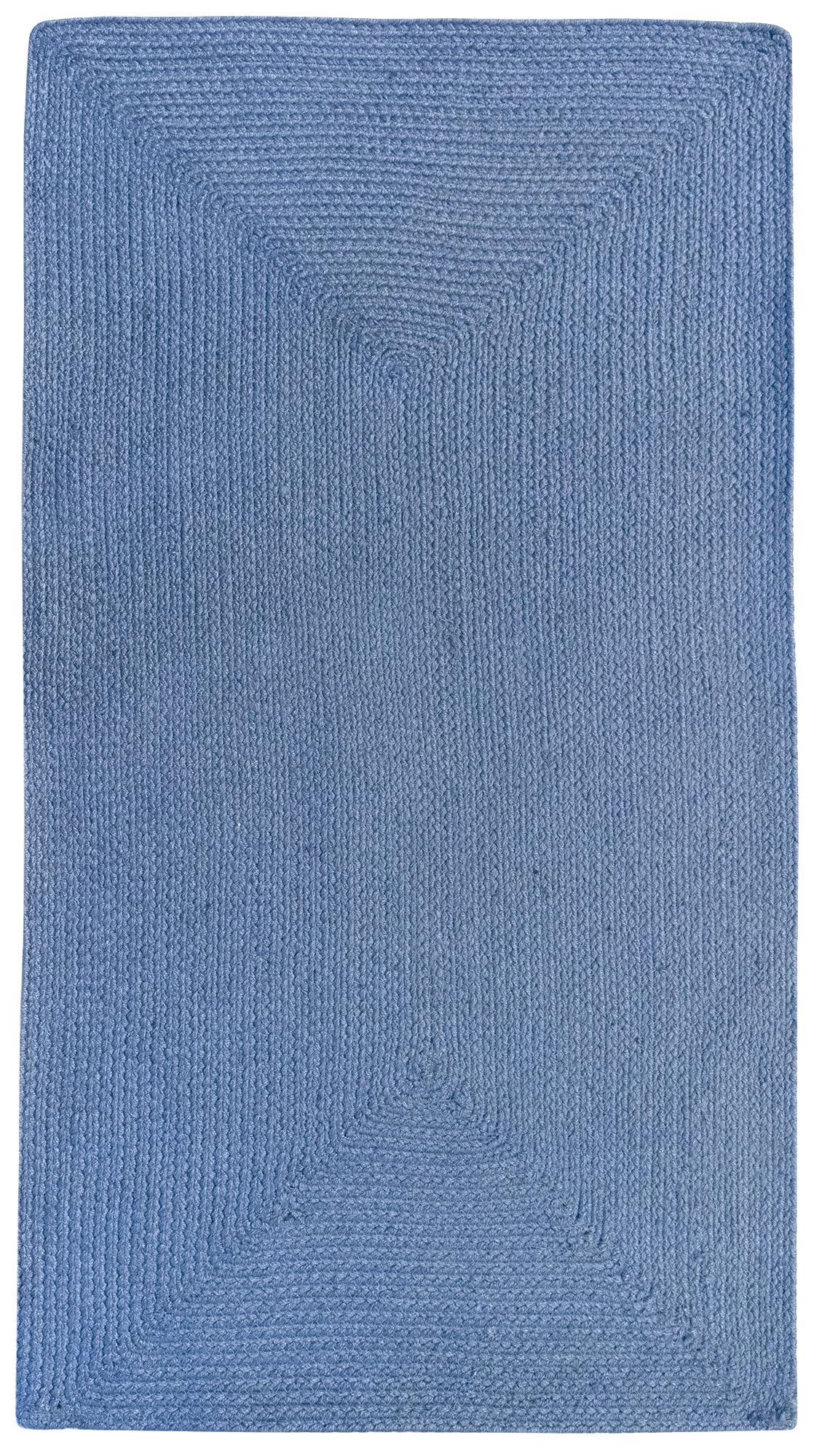 HAMID Outdoor Teppich aus recyceltem PET – Waschbar, Wasserfest & Pflegeleicht – Nachhaltiger In & Outdoor Teppich für Terrasse, Balkon, Garten oder Wohnzimmer (110x60cm, Blau)