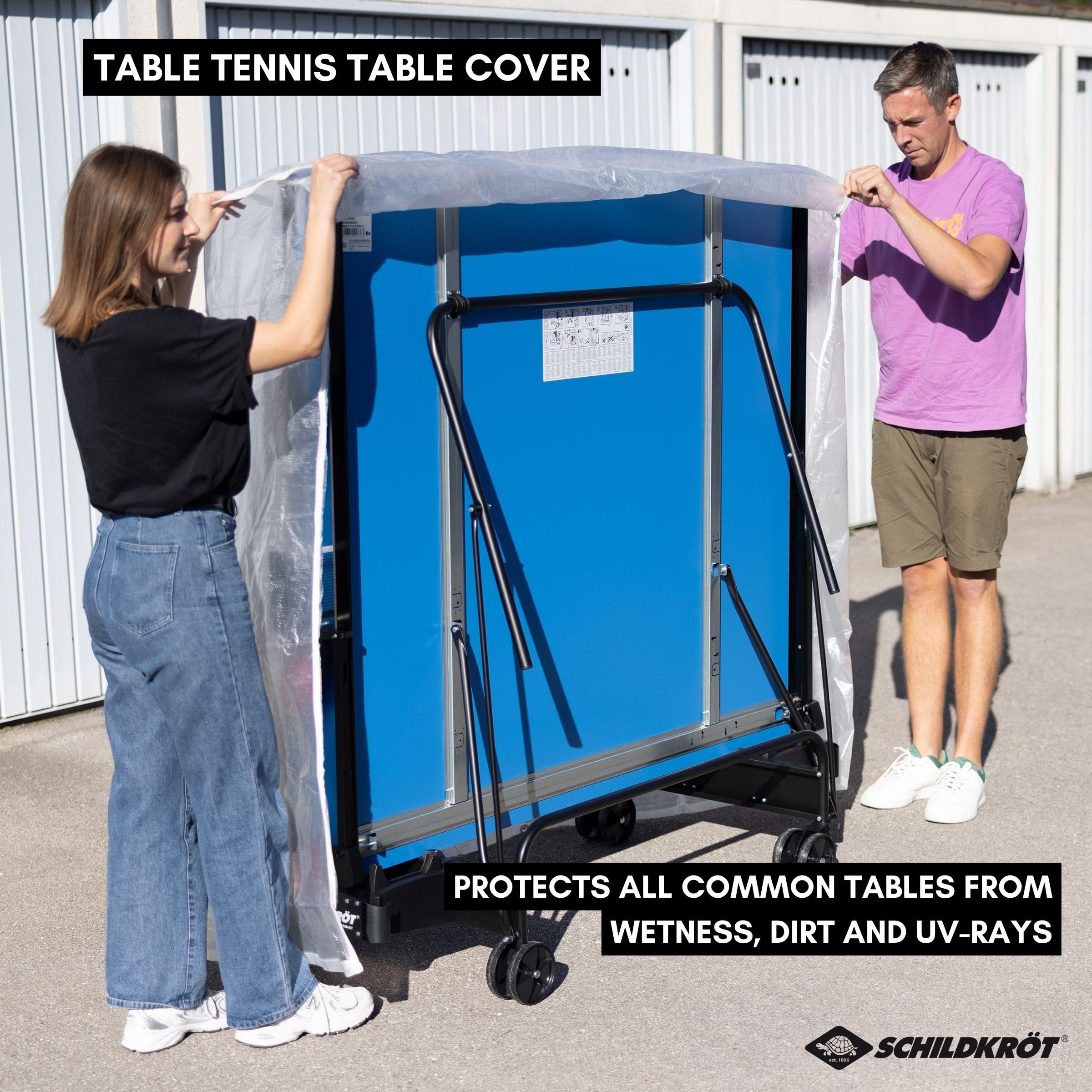 Donic-Schildkröt Tischtennis Tischhülle, robuste Polyethylen-Folie, für alle gängigen zusammenklappbaren Tischtennis-Tische, 828530
