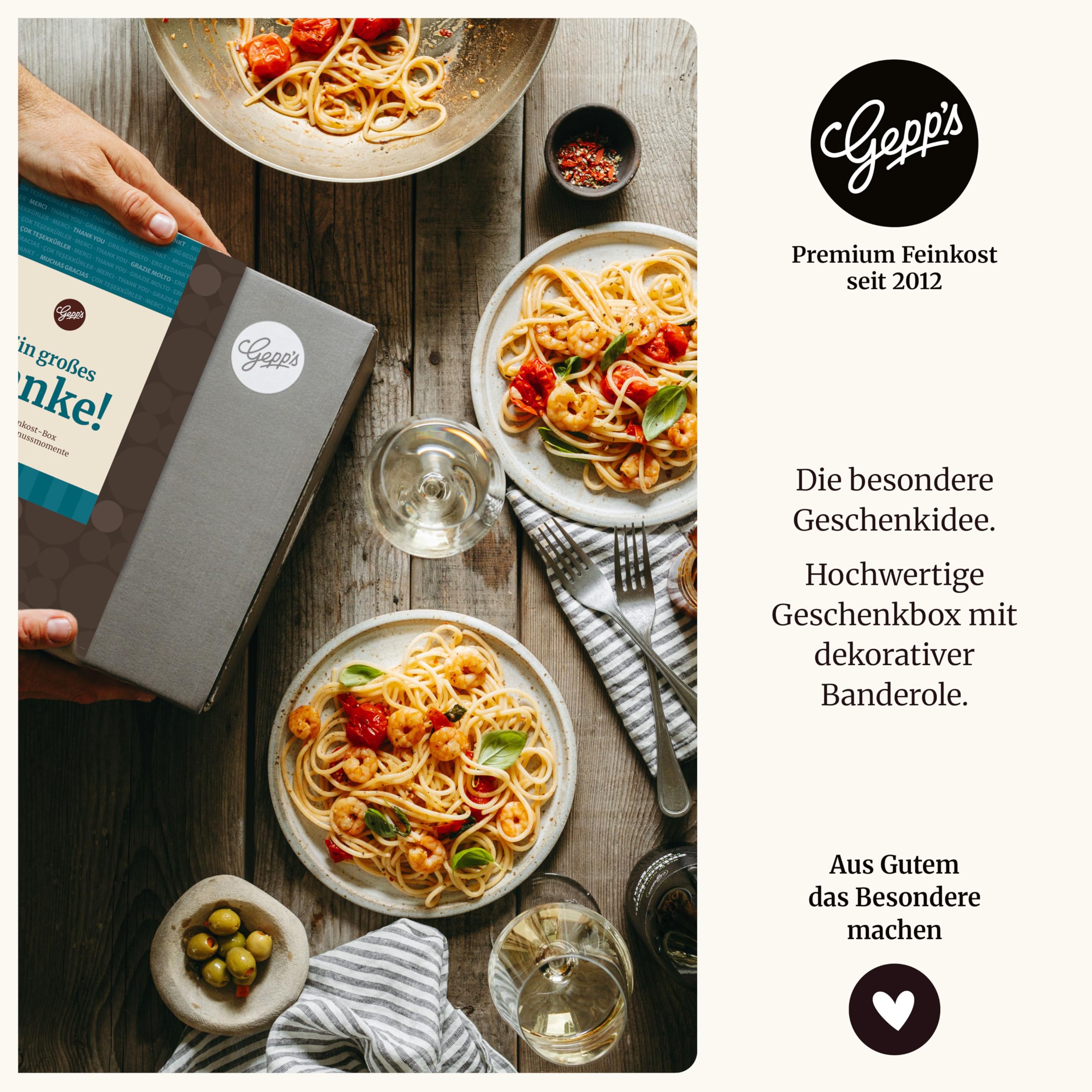 Gepp’s Feinkost Danke-Box Geschenkkorb Gourmet Geschenkset mit Delikatessen