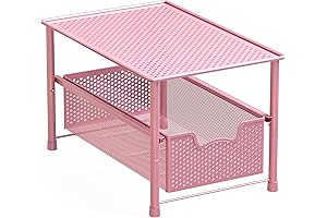 Simple Houseware Pink Coffee Bar Accessories Organizer Drawer
