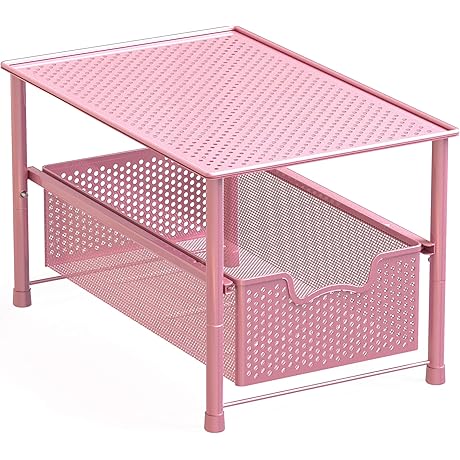 Simple Houseware Pink Coffee Bar Accessories Organizer Drawer