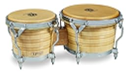 Latin Percussion LP201A-3 Bongo Drum, Natural/Chrome