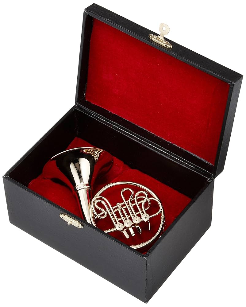 ミニチュア楽器　ホルン ミニチュア楽器 フレンチホルン 約1/6サイズ ゴールド SUNRISE