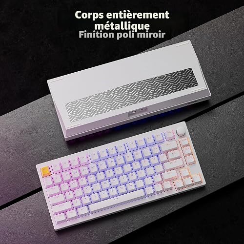 LEMOKEY P1 HE Tastiera meccanica da gioco wireless personalizzata con interruttori magnetici Gateron a doppia rotaia, versione a manopola, QMK 2,4 GHz Bluetooth 5.2 RGB retroilluminazione, compatibile - 8