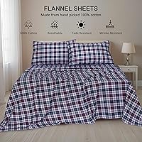Vista 82 de RUVANTI Flannel Sheets Twin Size - 100% Cotton Double Brushed Twin Sheets Set, Deep Pockets 16 Inches, All Seasons Breathable & Extra Soft Bed Bali