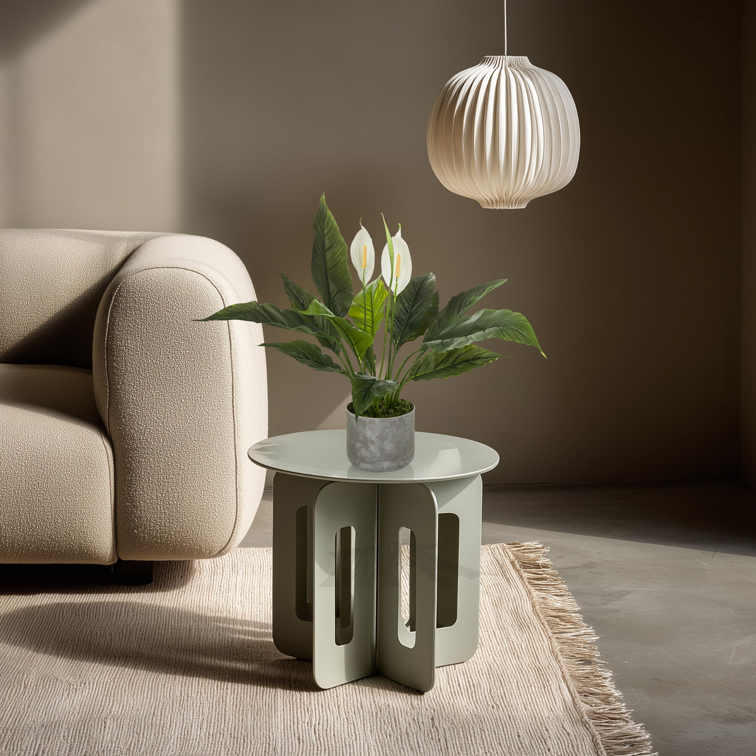 hjh OFFICE Planta artificial Spathiphyllum 1 – Planta artificial de hoja perenne aprox. 60 cm | Real, fácil de limpiar, inodora y decorativa