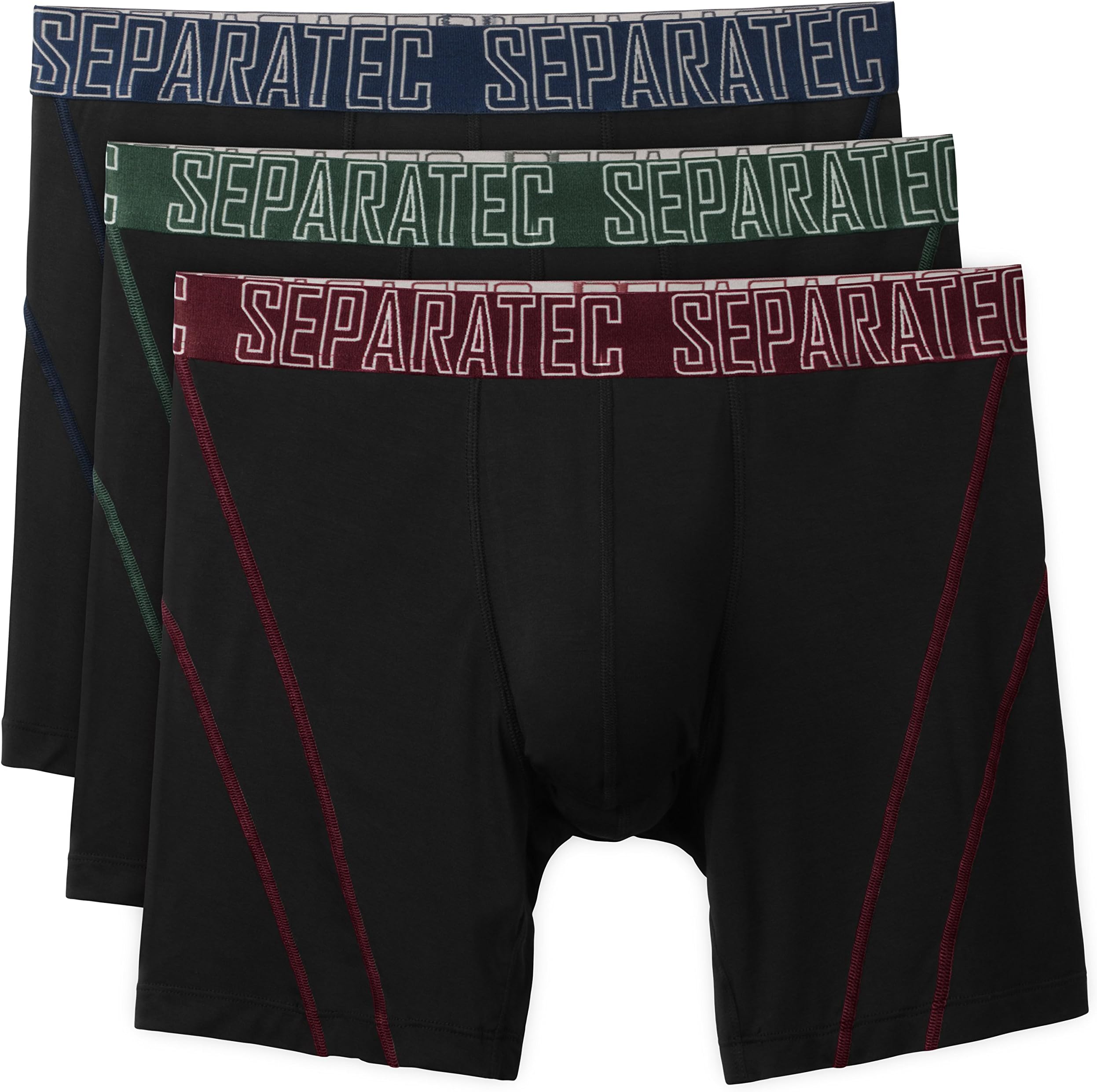 Men's 3 Pack Soft Bamboo Rayon Separate Pouches Boxer Briefs