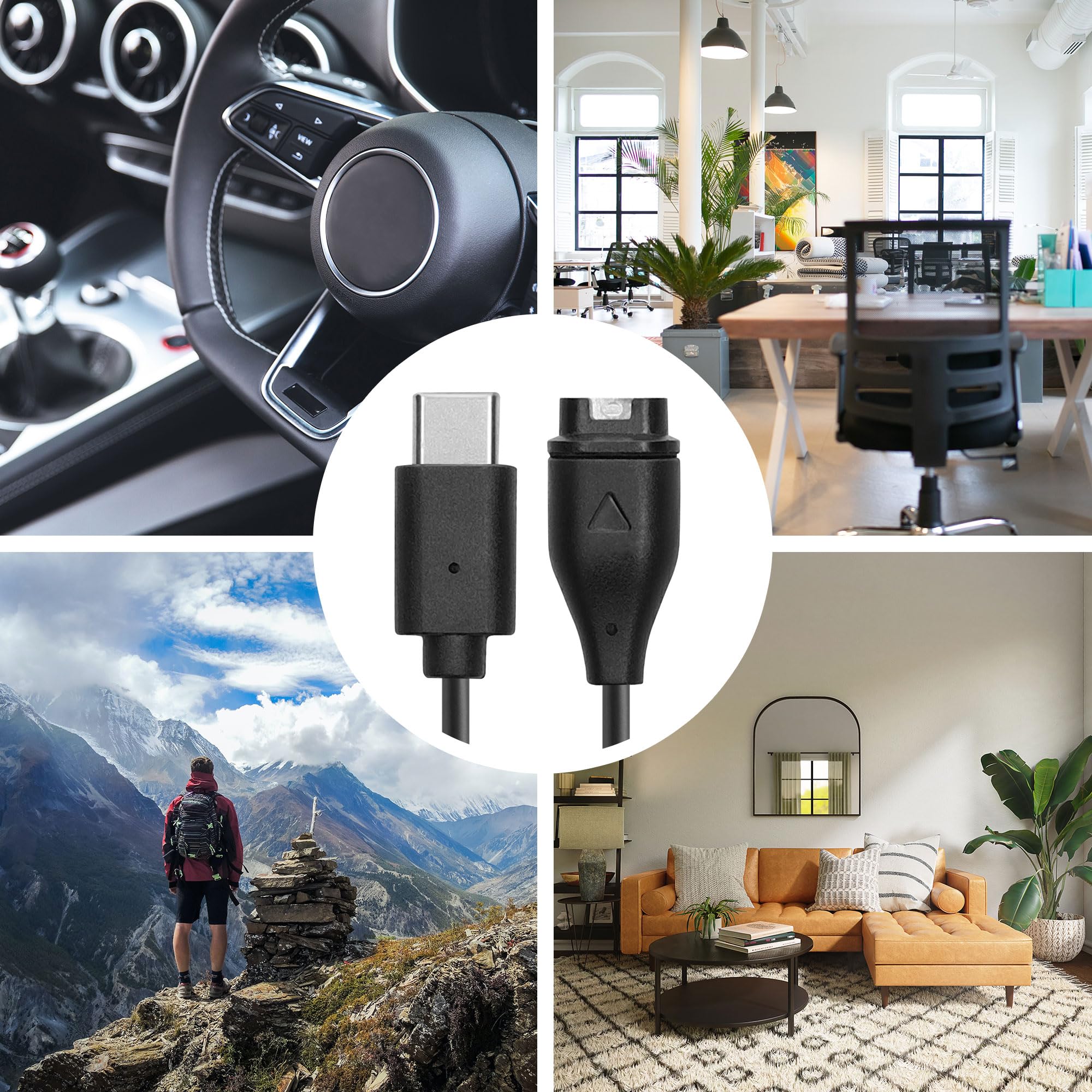 Cavo Caricatore USB-C Per Garmin Swim 2, Tactix7, Enduro, Epix 2 - 100cm Nero - Foto 2