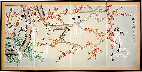 Miniatura 3 de Oriental Furniture 36" Shing Huo Blossom, Negro, palo de rosa