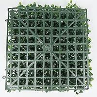 Vista 3 de Sunnyglade 12 piezas de paneles de madera artificiales de 10 x 10 pulgadas, planta de seto tipo arbusto, pantalla de privacidad con protección