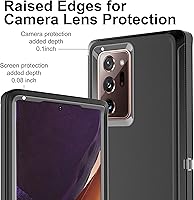 Vista 3 de HONG-AMY Funda para Note 20 Ultra, Galaxy Note 20 Ultra con protector de pantalla de TPU flexible autorreparable 2 unidades, funda de protección