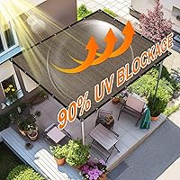 Vista 3 de Artpuch 90% Tela de Sombra Solar, Toldo de Sombra para Pérgola de 12 x 16 Pies con Ojales, Lona de Protección Solar para Patio, Exterior, Jardín