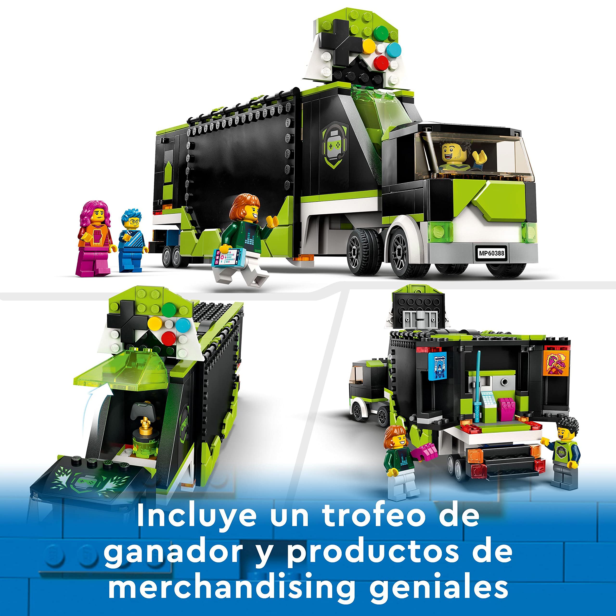 LEGO City Camión de Torneo de Videojuegos, Esports, Vehículo de Juguete de Construcción, Regalo para Niños y Niñas de 7 Años o Más y Gamers 60388