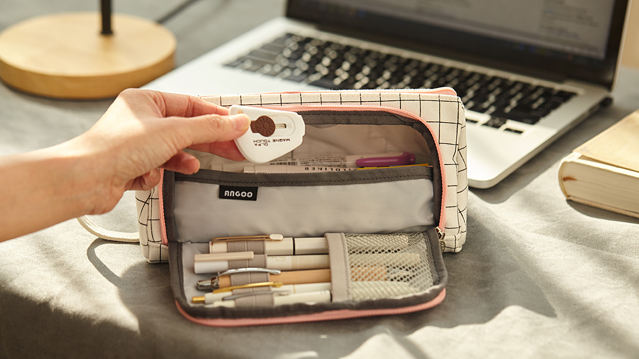 EASTHILL-Large-Capacity-Colored-Canvas-Storage-Pouch-Marker-Pen-Pencil-Case-Simple-Stationery-Bag-Holder-For-Middle-High-School-Office-College-Student-Girl-Women-Adult-Teen-Gift-White-Plaid EASTHILL-Large-Capacity-Colored-Canvas-Storage-Pouch-Marker-Pen-Pencil-Case-Simple-Stationery-Bag-Holder-For-Middle-High-School-Office-College-Student-Girl-Women-Adult-Teen-Gift-White-Plaid
