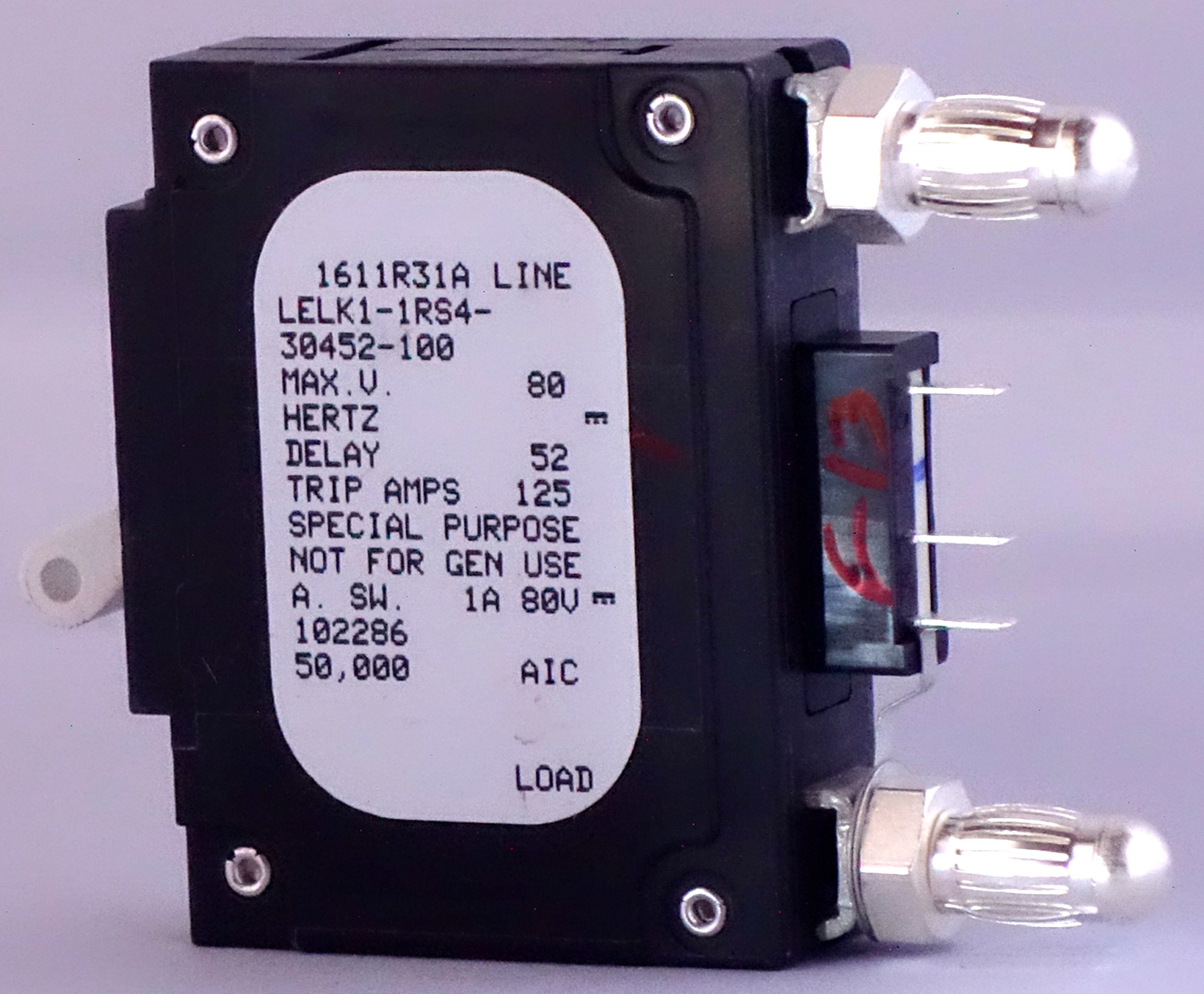 AIRPAX LELK1-1RS4-30452-100 100AMPS, 1POLE, 80V, Circuit Breaker