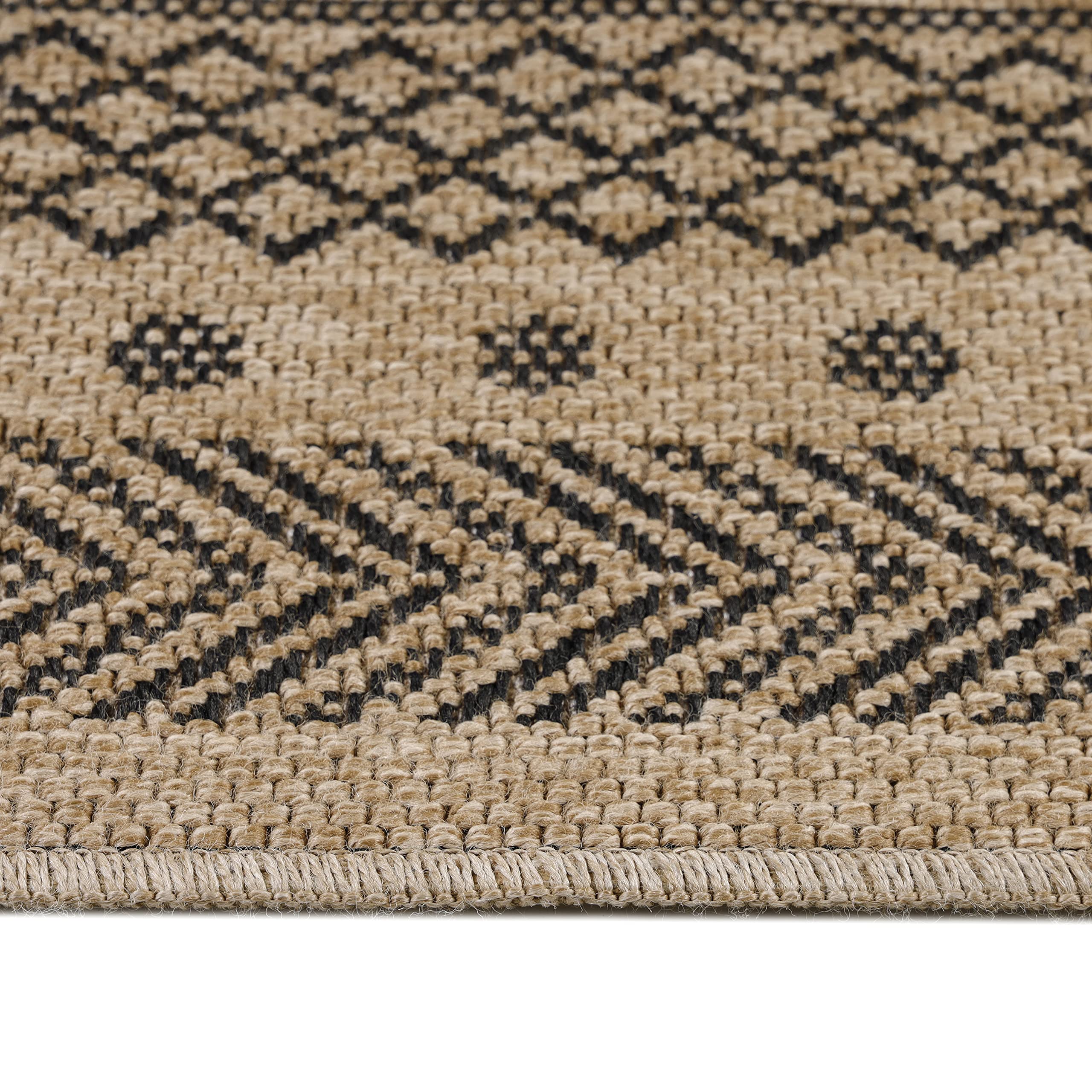 HomebyHome Tapis Outdoor 160x230 cm, Grand Tapis Effet Jute, résistant aux Conditions climatiques, idéal pour Salon, Jardin et terrasse