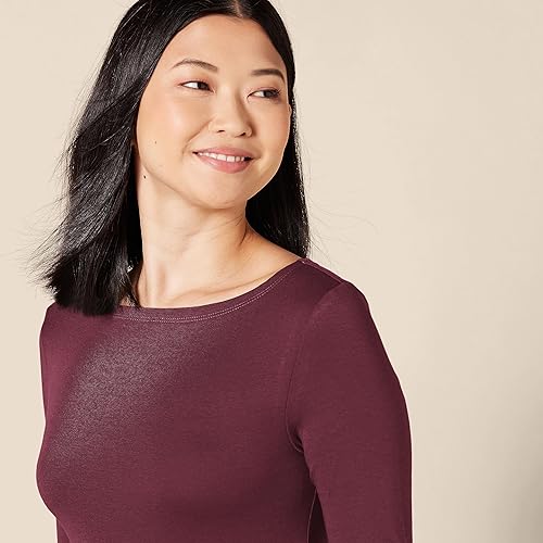 Miniatura 4 de Tienda Essentials Camiseta de manga 34 con cuello barco para mujer