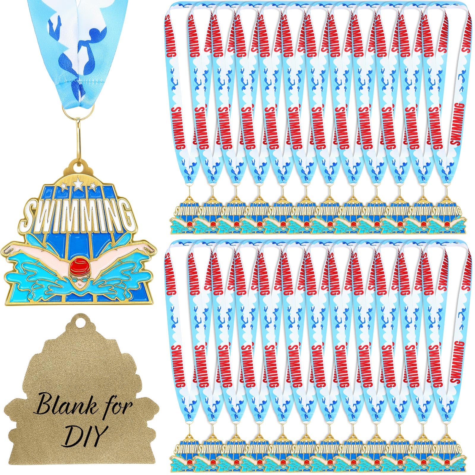 Medallas de Premio a Granel de 6,50 cm con Cinta para el Cuello, Medalla ganadora Deportiva para torneos de Equipo, premios, competiciones, Partidos Escolares, Recuerdos de Fiesta