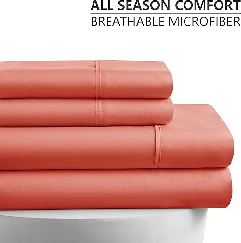 Miniatura 3 de American Home Collection Juego de sábanas de 4 piezas tamaño King, microfibra extrasuave, transpirable, resistente a las arrugas y a la