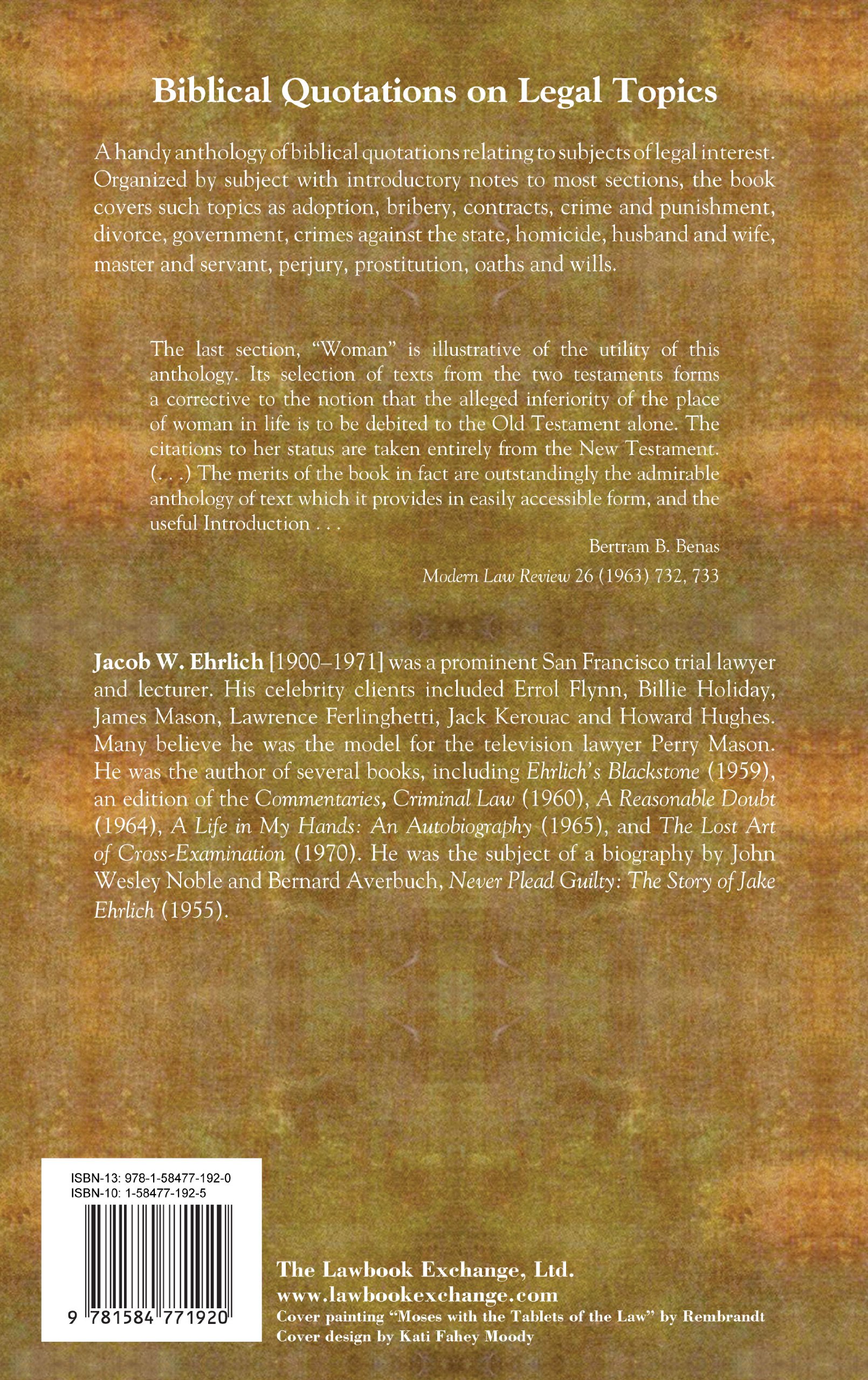 The Holy Bible and the Law