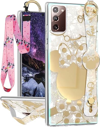 Trendy Fun Minn - Funda para Samsung Galaxy Note 20 con correa para la muñeca para niñas y mujeres, diseño de muñequera de personajes de dibujos