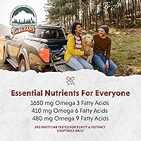 Vista 5 de Barlean's - Cápsulas blandas de aceite de lino con 1,650 mg de ácidos grasos ALA Omega-3 para mejorar la salud del corazón, sin OMG, sin gluten, 250