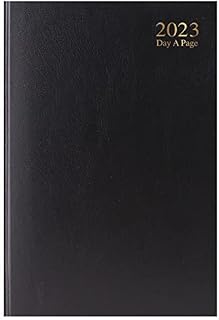 Quickdraw 2023 A4 Diary Day a Page Classic Hardback Cover Casebound Planner Day to View Organiser (Black)