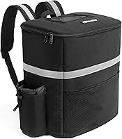 Vista 1 de Homevative - Mochila térmica para entrega de alimentos con soporte para tazas, bolsillo y ventana de recibos, bolsa de refrigeración reutilizable