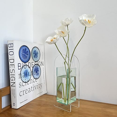 Miniatura 8 de Florero de acrílico, soporte para brochas de maquillaje, elegante y moderno florero floral contemporáneo para decoración del hogar, centros de mesa,