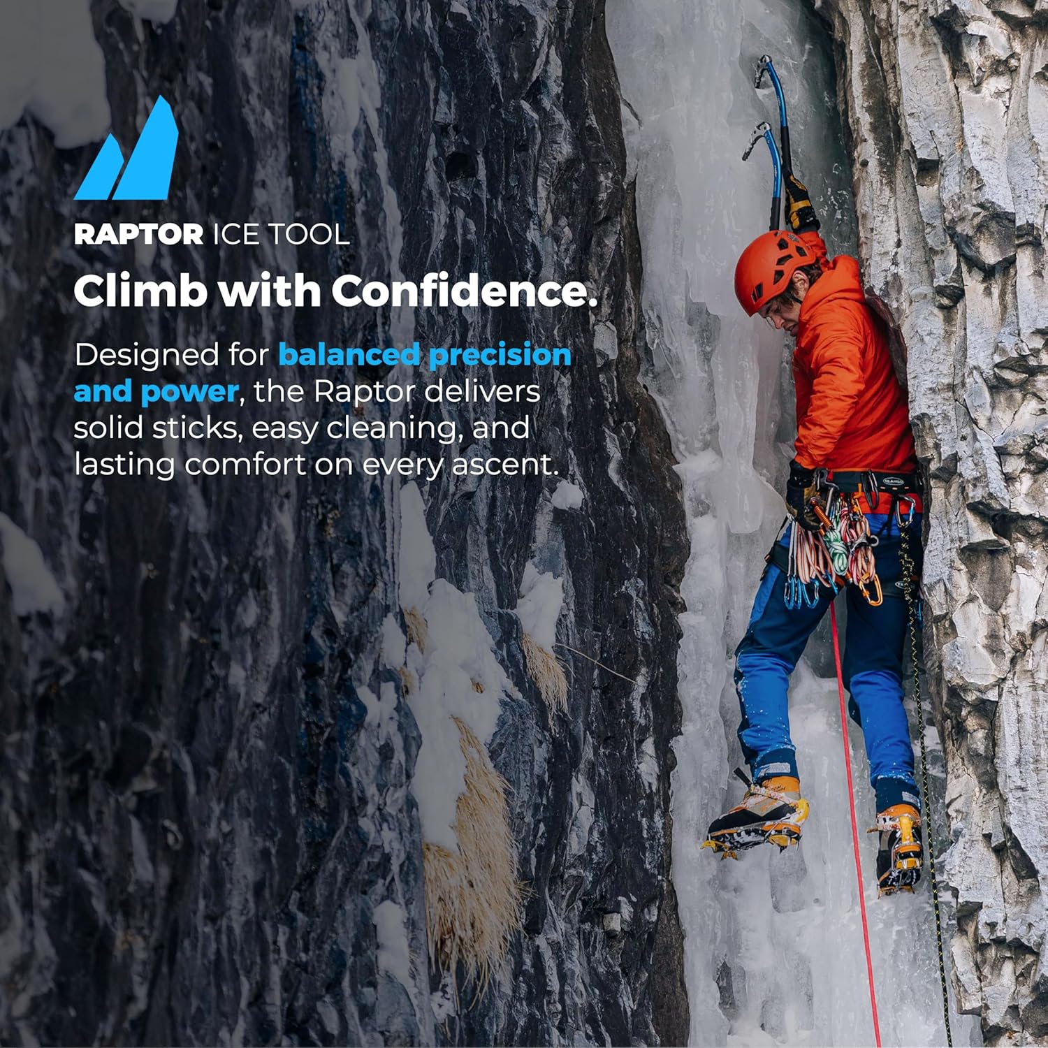 Trango Raptor Ice Tool - Technical Ice Climbing Axes for Waterfall Ice, Mixed Routes & Mountaineering with Modular Picks, Standard Model