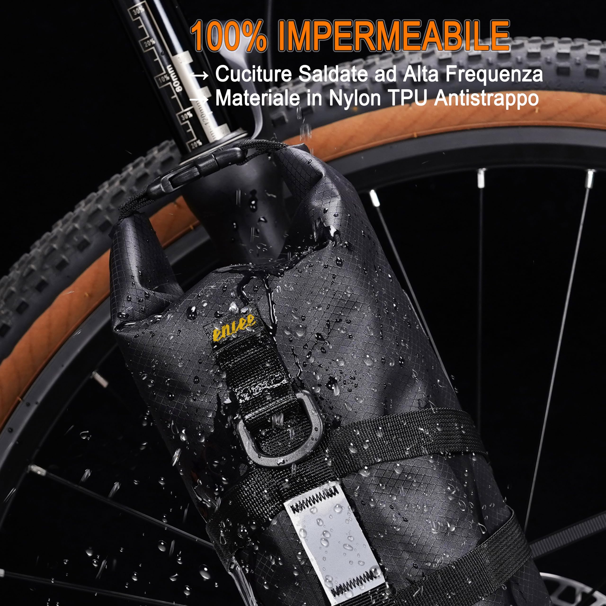 Borsa per Forcella da Bicicletta 5 L [2 Pezzi] Impermeabile Borse Anteriore Portapacchi Bici, Borsa Asciutta Roll Top, Resistente All'usura E Allo Strappo, Installazione (Cinghia/Vite) per Ciclismo