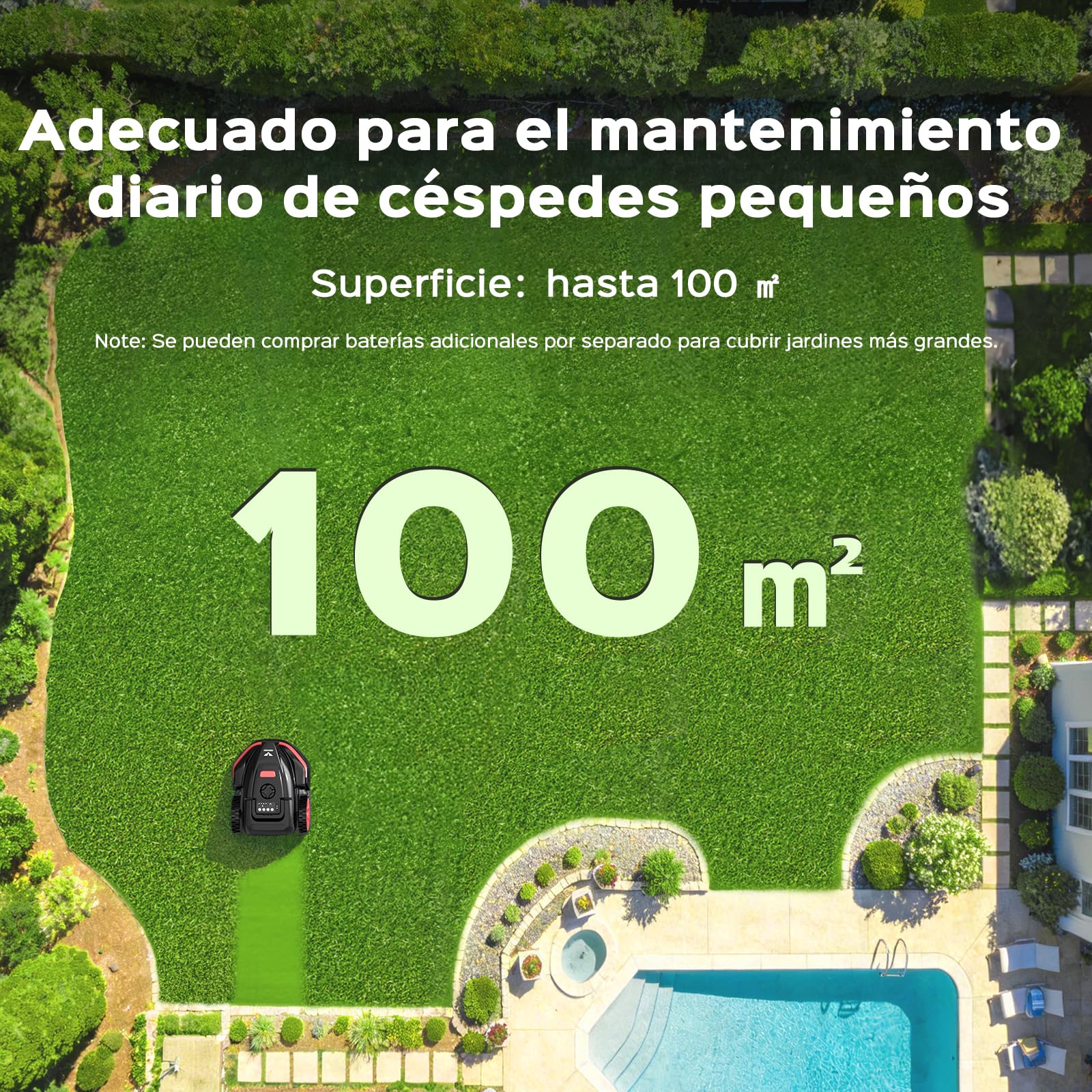 V3 Robot Cortacésped sin Cable Perimetral, Navegación Visual con IA, 150+ Obstáculos, Control por App, Motor sin Escobillas, 50 dB, Bandas Magnéticas, para Jardines Pequeños y Llanos