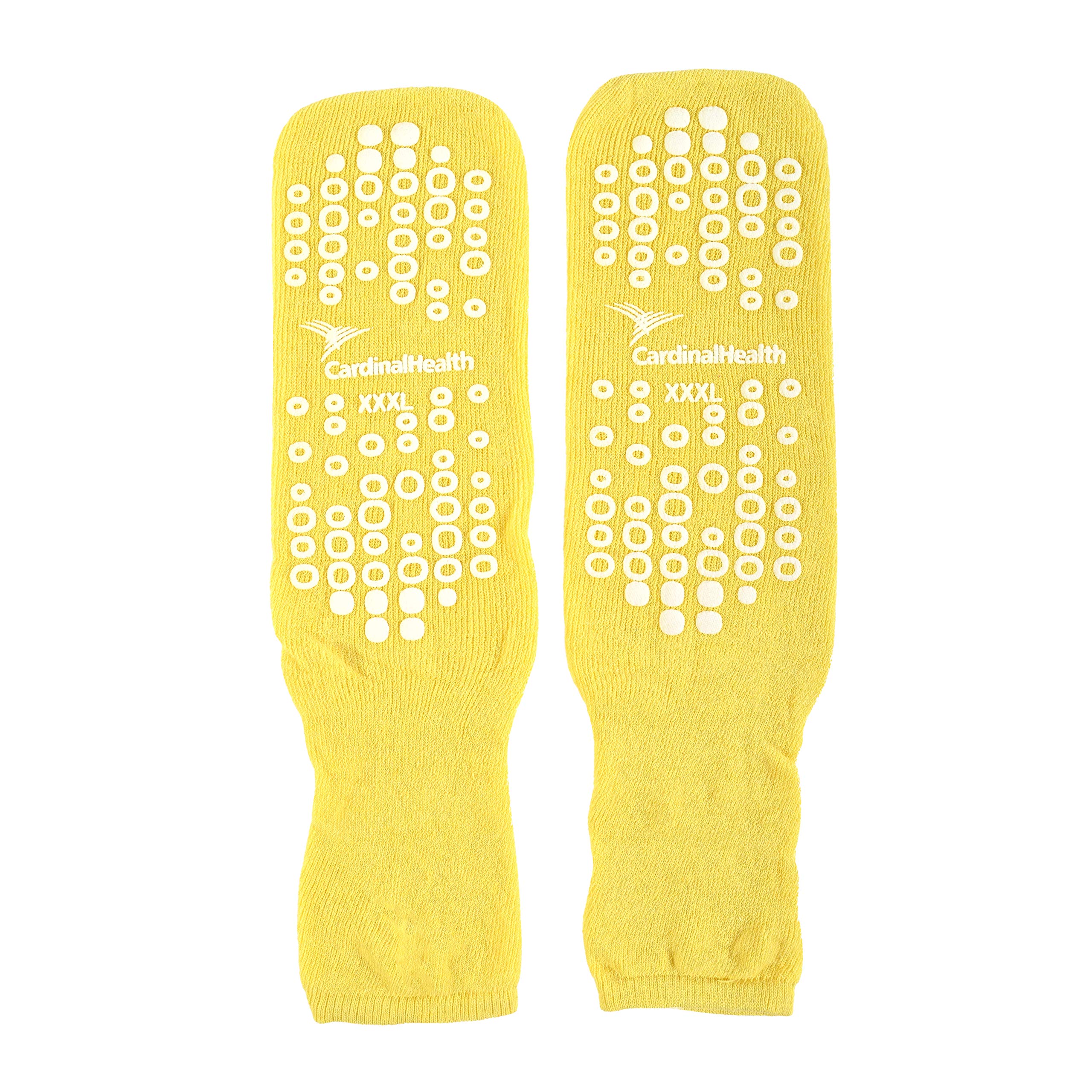 Cardinal Health 68125-Y3XL Terry in Double Tread Patient Safety Slippers, Yellow, 3X-Large, Case of 48 Pairs